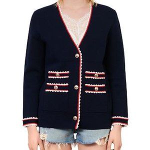 Maje Moulinette Contrast Trim Cardigan